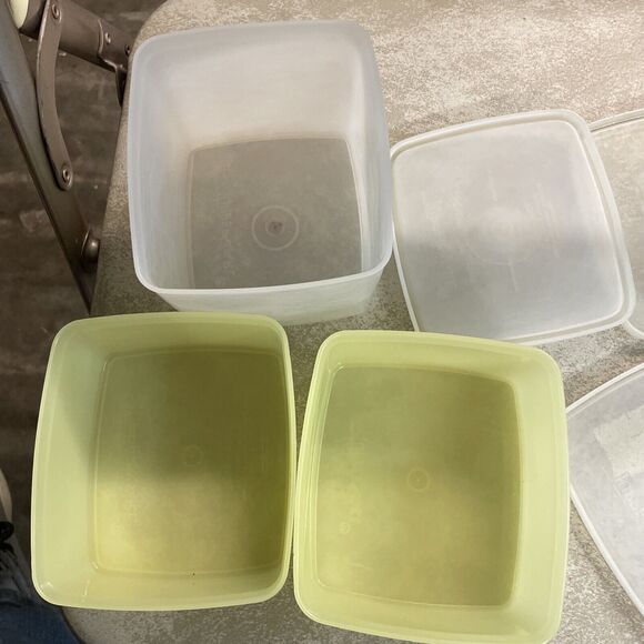 Set (3) VTG TUPPERWARE Freezer Containers # 311 #312 with Clear Lids - Picture 6 of 10